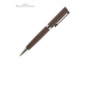Ручка шариковая автоматическая BrunoVisconti 1 мм, синяя Milano (коричневый металлический корпус)
