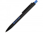 Ручка металлическая шариковая Blaze с цветным зеркальным слоем, черный/синий