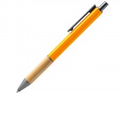 Ручка шариковая PENTA металлическая с бамбуковой вставкой, оранжевый