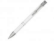 Алюминиевая шариковая кнопочная ручка Moneta, черные чернила, белый