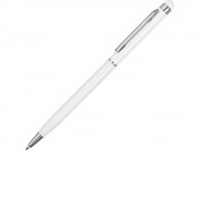 Ручка-стилус металлическая шариковая Jucy, белый