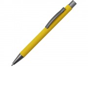 Ручка металлическая soft touch шариковая Tender, желтый/серый