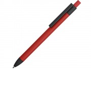 Ручка металлическая soft-touch шариковая Haptic, красный/черный