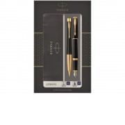 Подарочный набор из 2-х ручек Parker URBAN Muted black GT перьевая и шариковая ручки