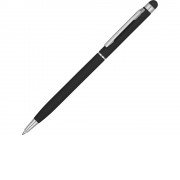 Ручка-стилус шариковая Jucy Soft с покрытием soft touch, черный