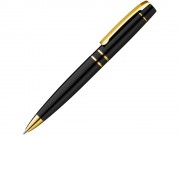 Ручка шариковая металлическая VIP GO, черный/золотистый