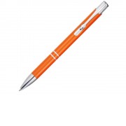 Алюминиевая шариковая кнопочная ручка Moneta, черные чернила, оранжевый