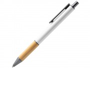 Ручка шариковая PENTA металлическая с бамбуковой вставкой, белый