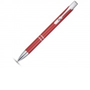 Алюминиевая шариковая кнопочная ручка Moneta, синие чернила, красный