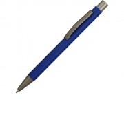 Ручка металлическая soft touch шариковая Tender, синий/серый