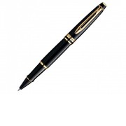 Ручка-роллер Waterman Expert 3, цвет: Black Laque GT, стержень: Fblk