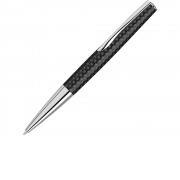 Ручка шариковая металлическая Elegance из карбонового волокна, черный/серебристый