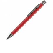 Ручка шариковая UMA STRAIGHT GUM soft-touch, с зеркальной гравировкой, красный