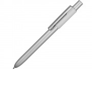 Ручка металлическая шариковая Bobble с силиконовой вставкой, серый/белый