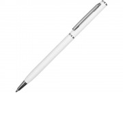 Ручка металлическая шариковая Атриум с покрытием софт-тач, белый