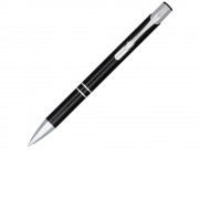 Кнопочная шариковая ручка Moneta из анодированного алюминия, черные чернила, черный