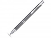 Алюминиевая шариковая кнопочная ручка Moneta, синие чернила, серый