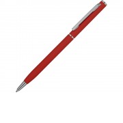 Ручка металлическая шариковая Атриум с покрытием софт-тач, красный