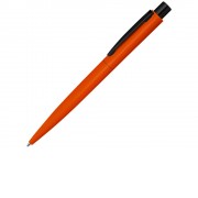 Ручка шариковая металлическая LUMOS M soft-touch, оранжевый/черный