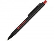 Ручка металлическая шариковая Blaze с цветным зеркальным слоем, черный/красный