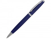 Ручка металлическая шариковая Flow soft-touch, темно-синий/серебристый