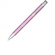 Кнопочная шариковая ручка Moneta из анодированного алюминия, черные чернила, фуксия