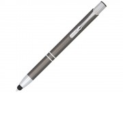 Шариковая кнопочная ручка-стилус Moneta из анодированного алюминия, серый
