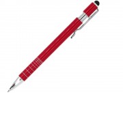 Ручка-стилус металлическая шариковая BORNEO, красный