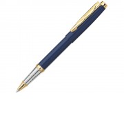 Ручка-роллер Pierre Cardin GAMME Classic со съемным колпачком, синий/ серебро/золото