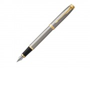 Перьевая ручка Parker IM Metal Brushed Metal GT, перо: F, цвет чернил: blue