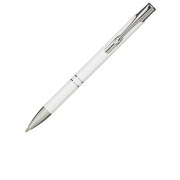 Алюминиевая шариковая кнопочная ручка Moneta, синие чернила, белый