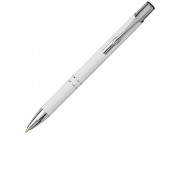 Шариковая кнопочная ручка Moneta с матовым антискользящим покрытием, белый