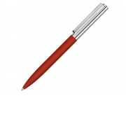 Ручка металлическая шариковая Bright GUM soft-touch с зеркальной гравировкой, красный