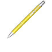 Кнопочная шариковая ручка Moneta из анодированного алюминия, черные чернила, желтый