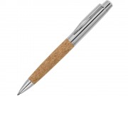Ручка металлическая шариковая Cask, хром/бамбук