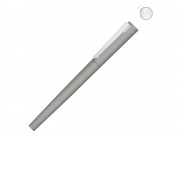 Ручка металлическая роллер Brush R GUM soft-touch с зеркальной гравировкой, серый