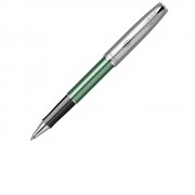 Ручка-роллер Parker Sonnet Essentials Green SB Steel CT, цвет чернил black, перо: F, в подарочной упаковке.