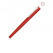 Ручка металлическая роллер Brush R GUM soft-touch с зеркальной гравировкой, красный