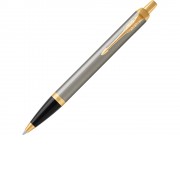 Ручка шариковая Parker IM Core Brushed Metal GT, серебристый/золотистый