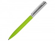 Ручка металлическая soft-touch шариковая Tally с зеркальным слоем, серебристый/зеленый