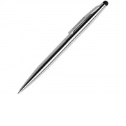 Ручка шариковая металлическая поворотная Glory со стилусом, серебристый