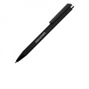 Ручка металлическая шариковая Taper Metal софт-тач с цветным зеркальным слоем, черный с серебристым