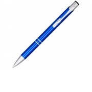 Кнопочная шариковая ручка Moneta из анодированного алюминия, черные чернила, cиний