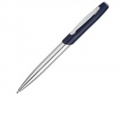 Ручка шариковая Geneva, серебристый/темно-синий