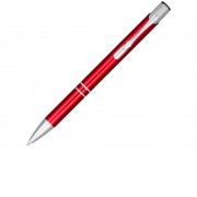 Кнопочная шариковая ручка Moneta из анодированного алюминия, черные чернила, красный