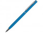 Ручка металлическая шариковая Атриум с покрытием софт-тач, голубой