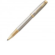 Ручка роллер Parker IM Premium Warm Silver (grey) GT, стержень: F, цвет чернил: black, в подарочной упаковке.
