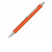 Ручка шариковая металлическая Pyra soft-touch с зеркальной гравировкой, оранжевый