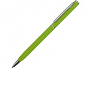 Ручка металлическая шариковая Атриум с покрытием софт-тач, зеленое яблоко