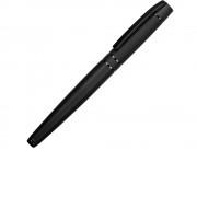 Ручка металлическая роллер Uma VIP R GUM soft-touch с зеркальной гравировкой, черный